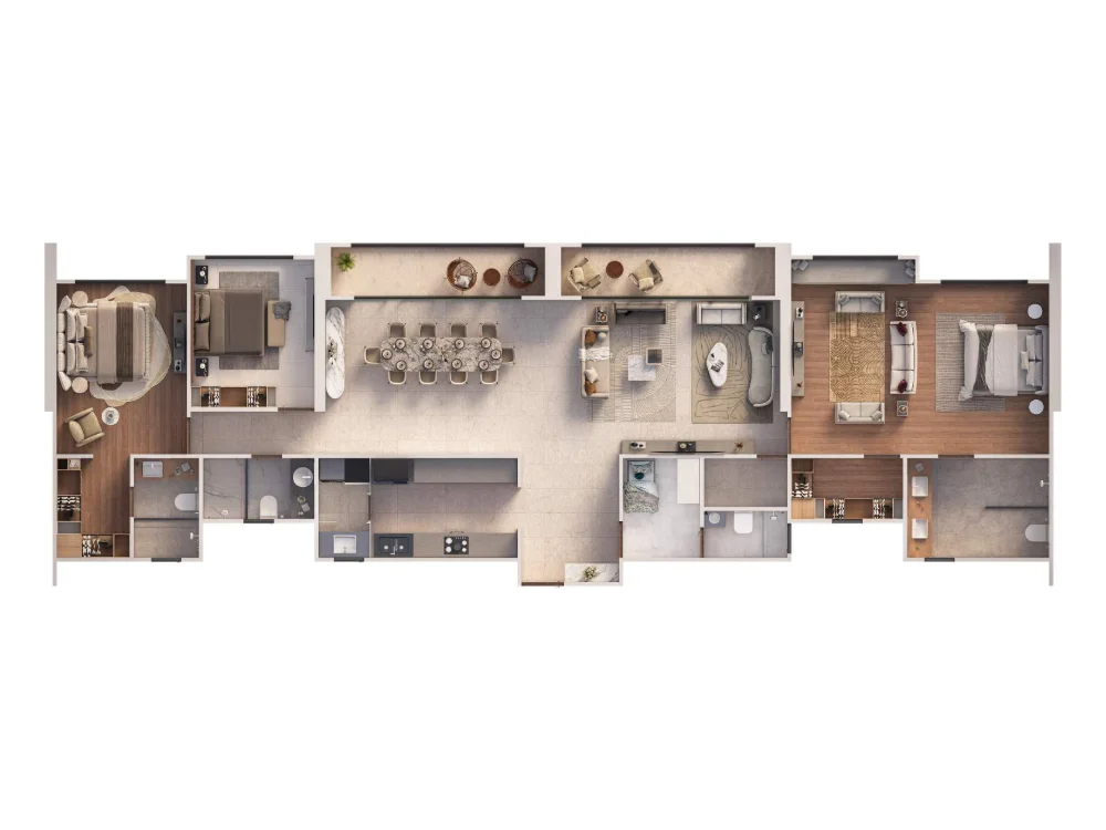 Global Riverfront 2 BHK + 2 BHK Simplex 1,878 sq.ft floor plan