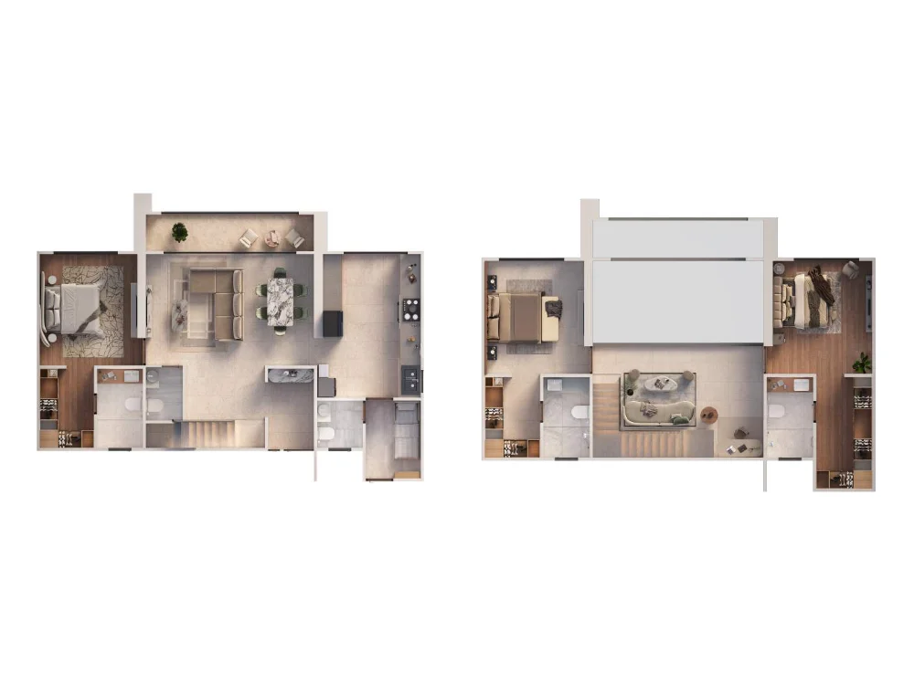 Global Riverfront 3.5 BHK Duplex 1,612 sq.ft floor plan