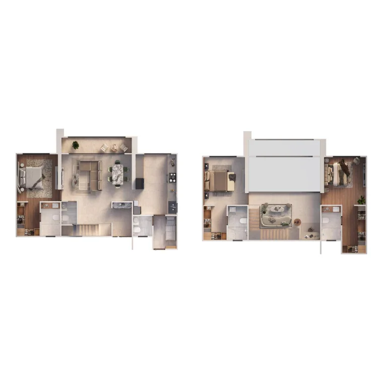 Global Riverfront 3.5 BHK Duplex Plan